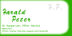 harald peter business card